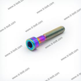 Tibolt Hex Socket Cap Titanium Gr5 M8 PVD Rainbow Bolt